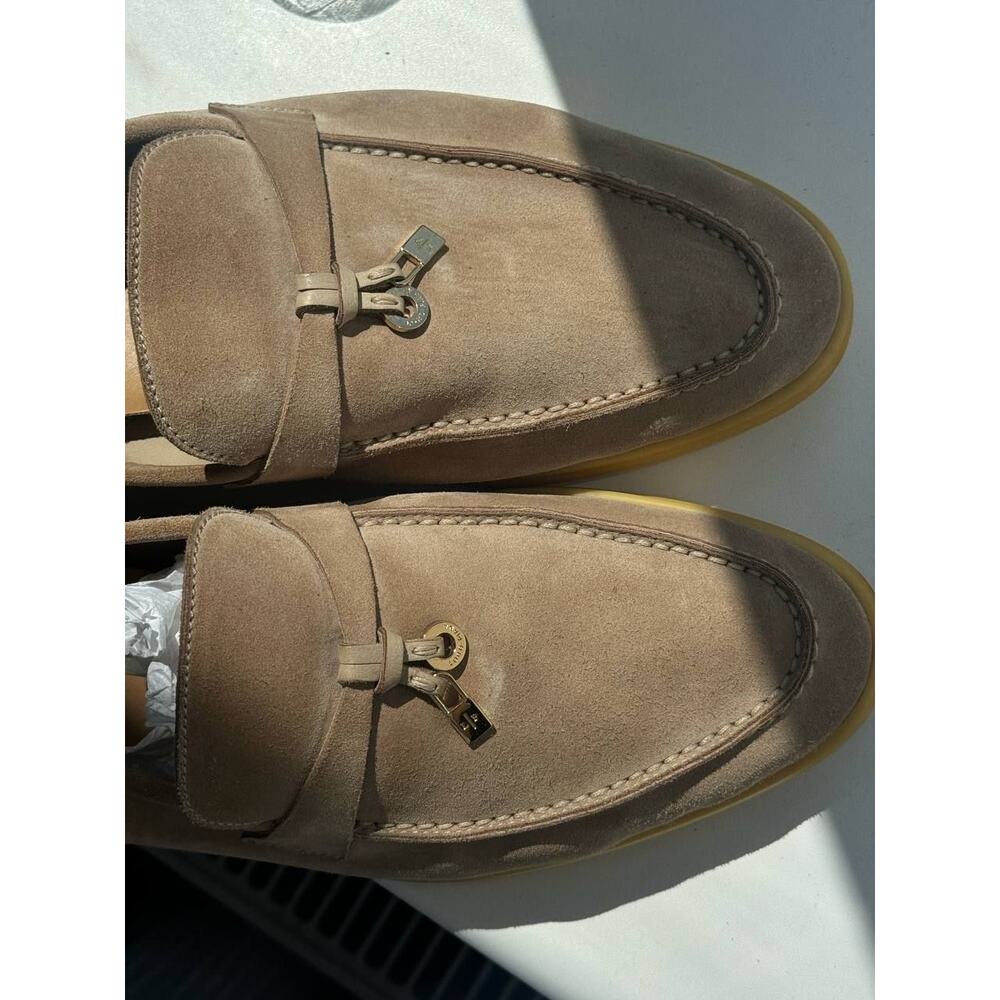 Loro Piana Summer Charms Walk Beige Suede Loafers Sz. 40 - Picture 11 of 11